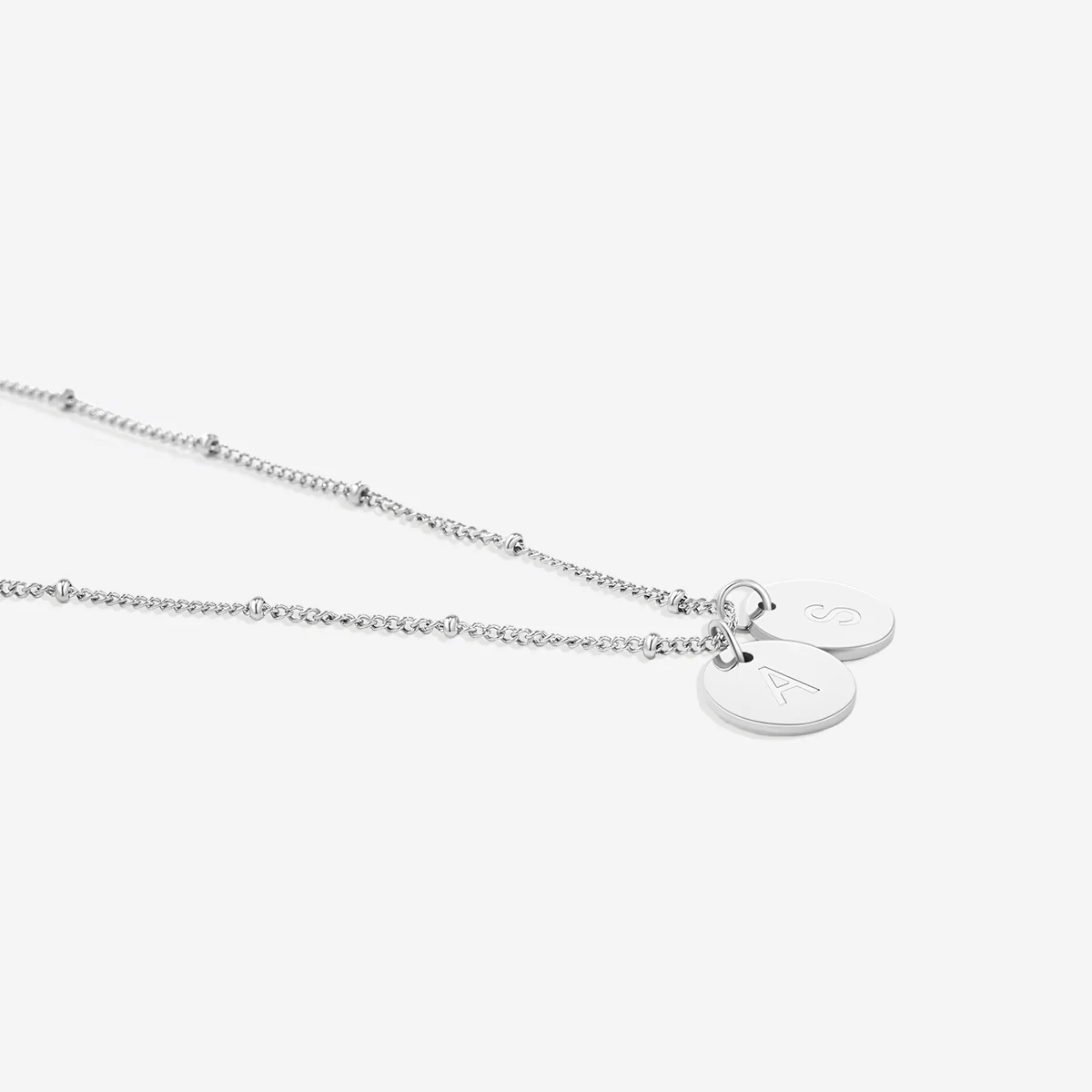 Dainty Disc Initial Necklace