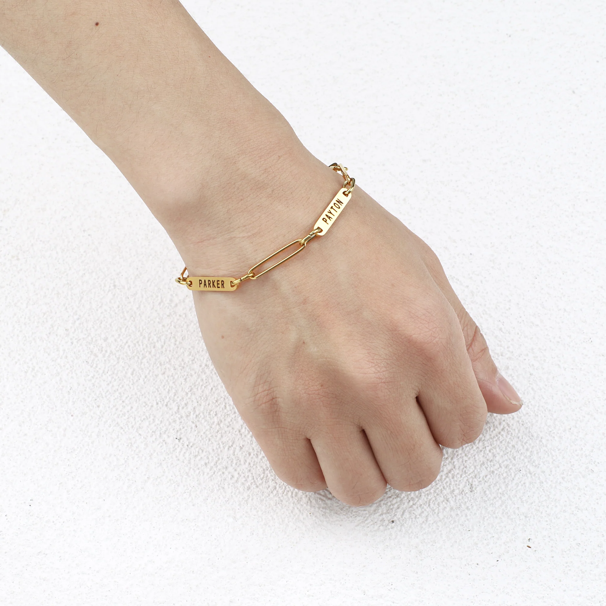 Personalized Paperclip Name Bracelet