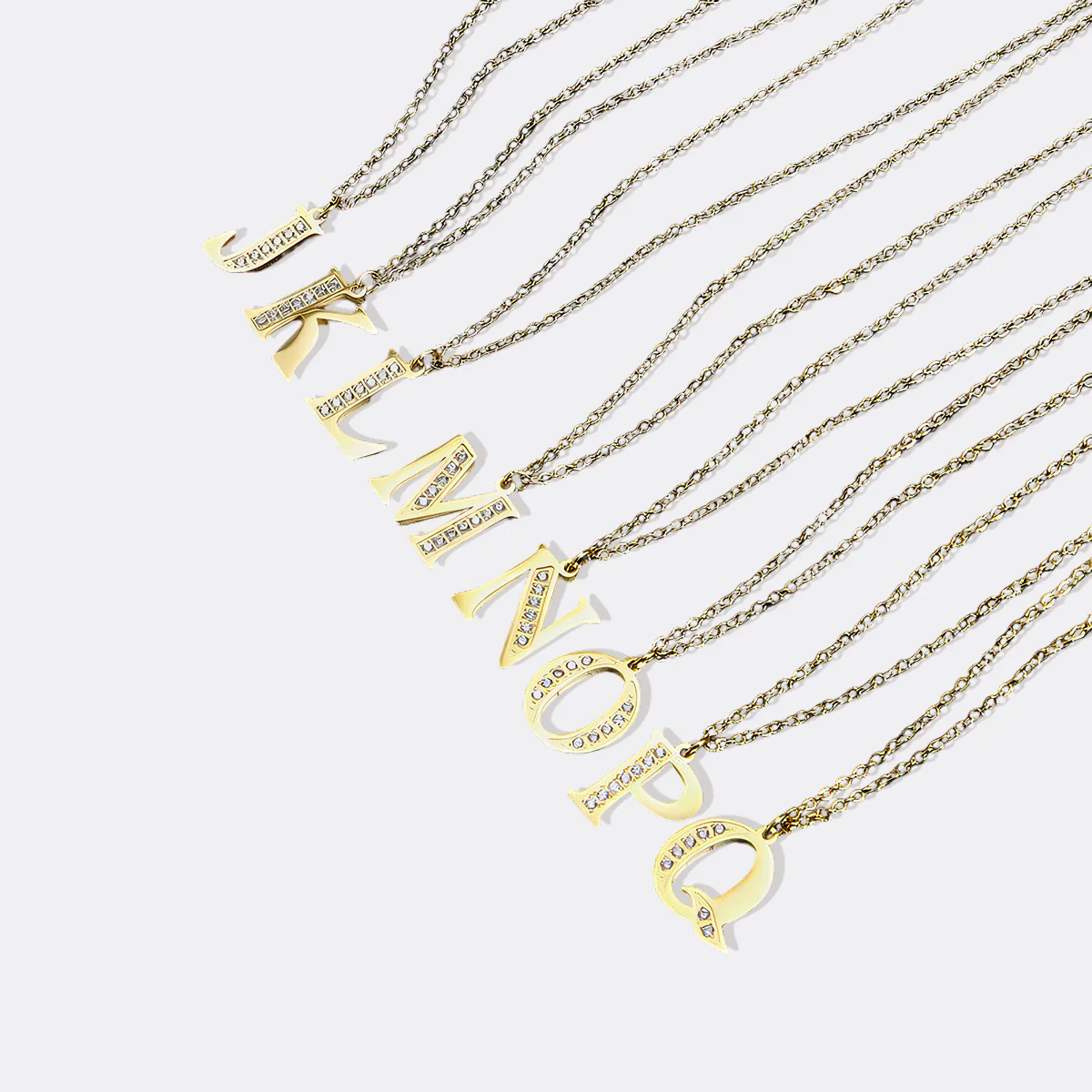 Crystal Accent Letter Satellite Necklace