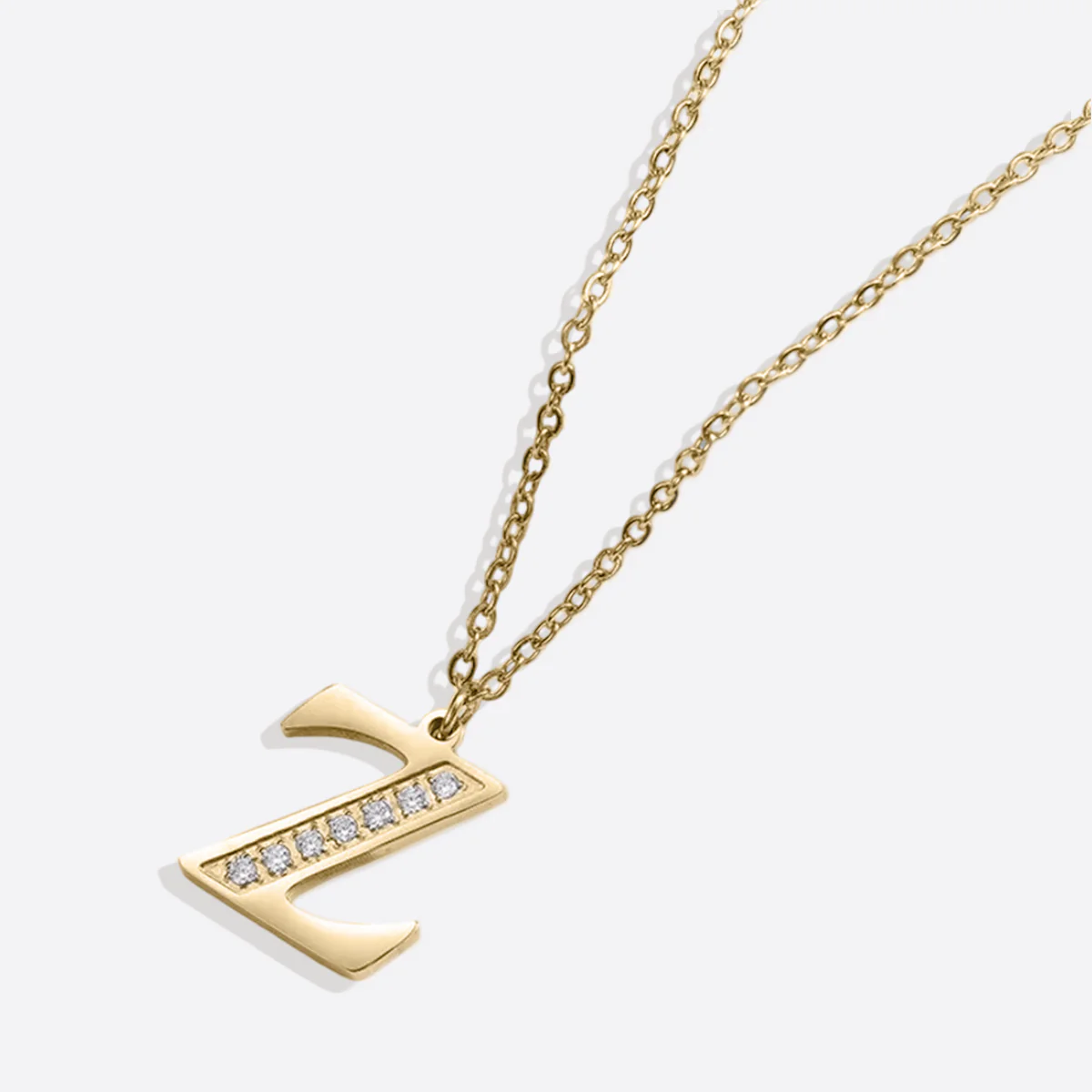 Crystal Accent Letter Satellite Necklace