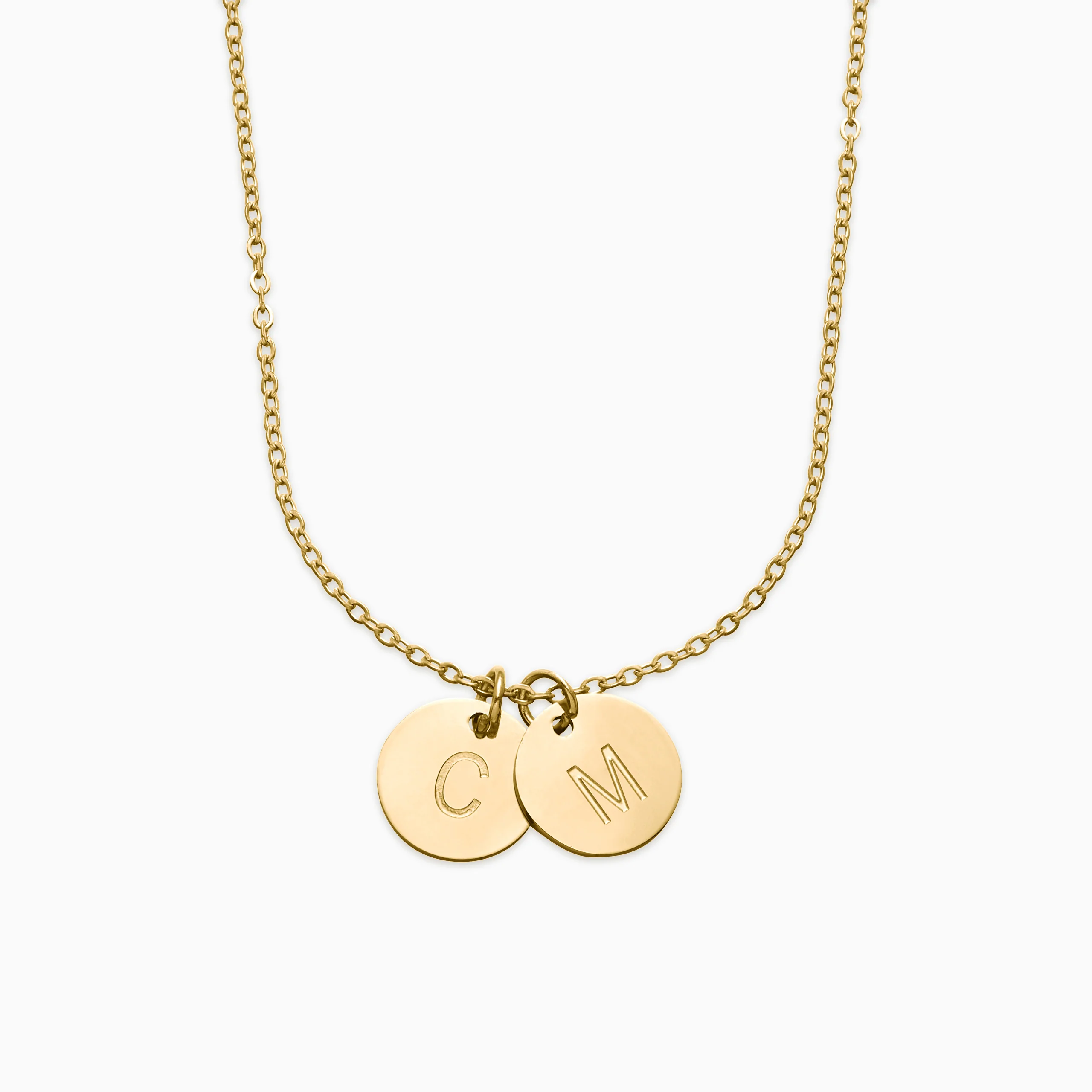 Dainty Disc Initial Necklace