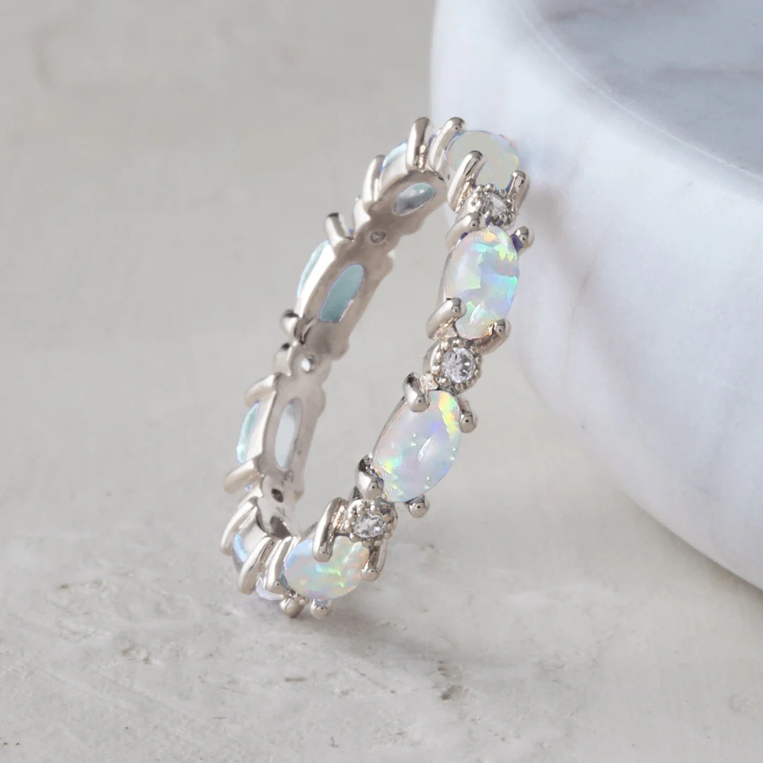 Eternity Fire Opal Ring