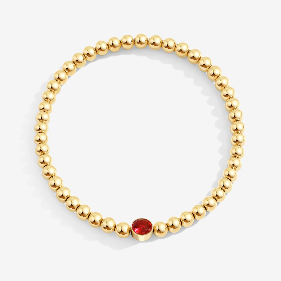 Gold Beaded Bubble Birthstone Bracelet