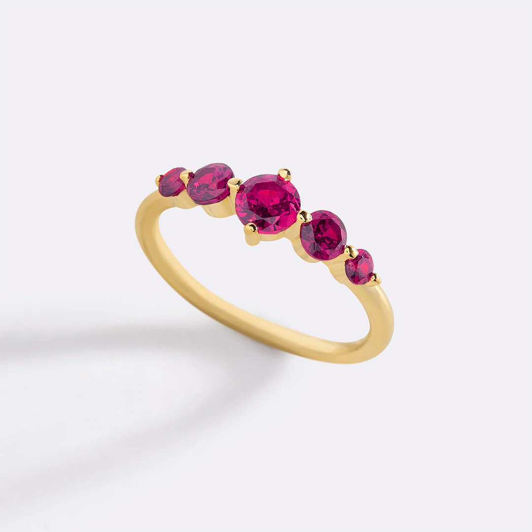Five Stone Statement Birthstone Ring
