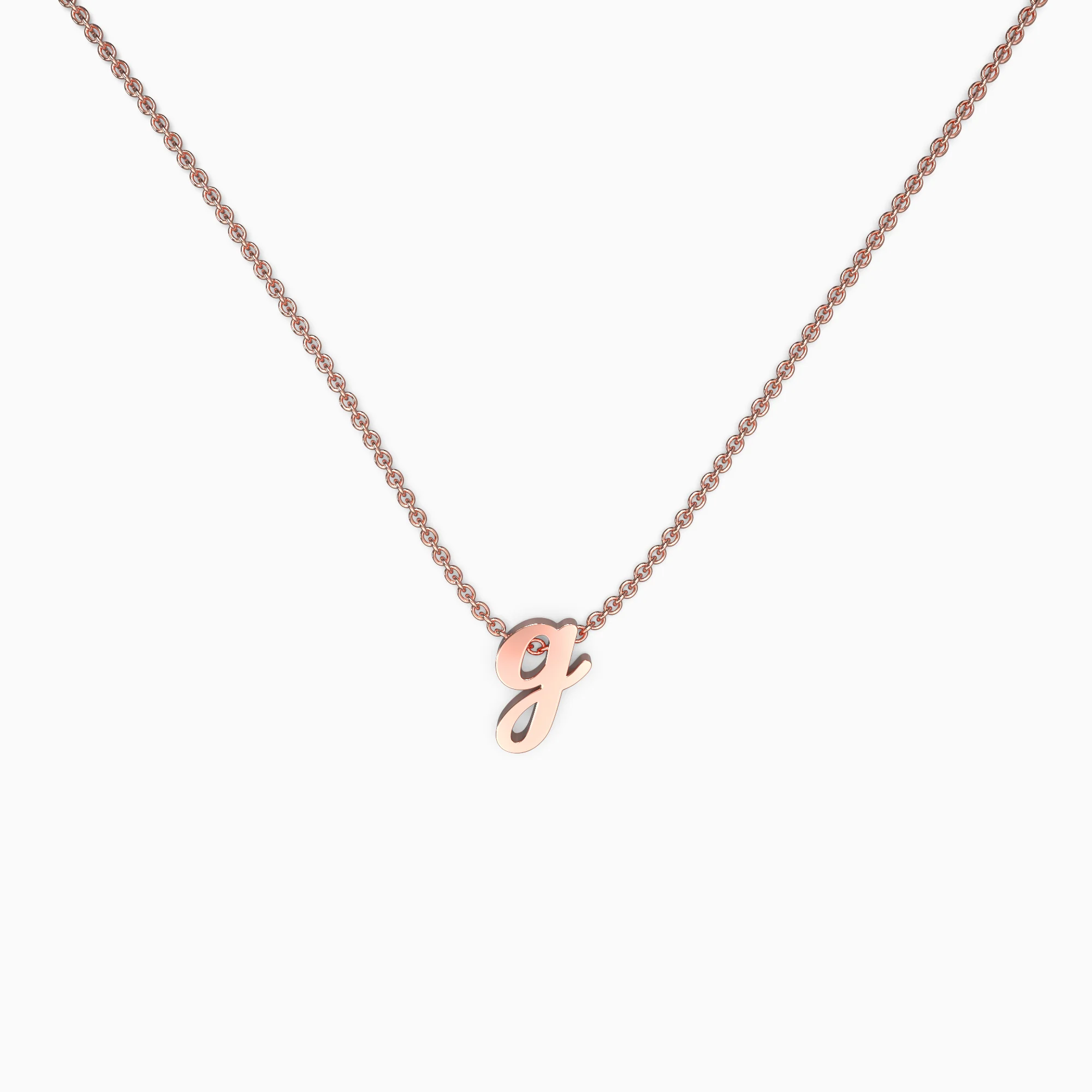 Tiny Script Initial Necklace