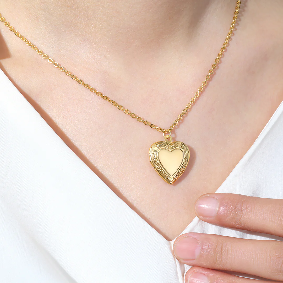 Personalized Heart Locket Necklace