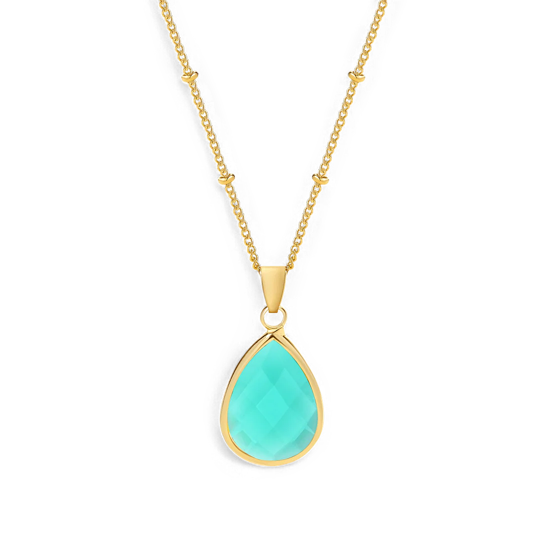 Birthstone Drop Pendant Necklace