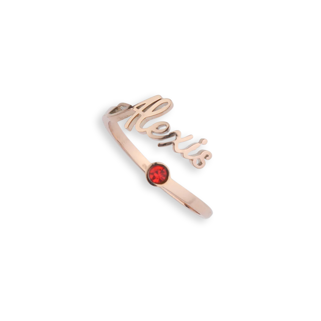 Custom Name Birthstone Ring