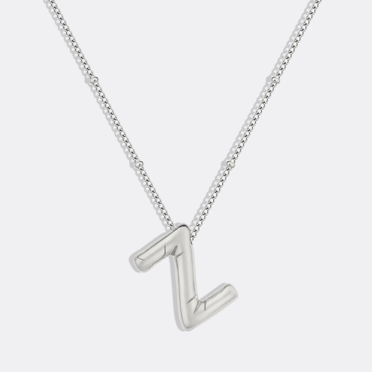 Balloon Initial Necklace with Satellite Chain
