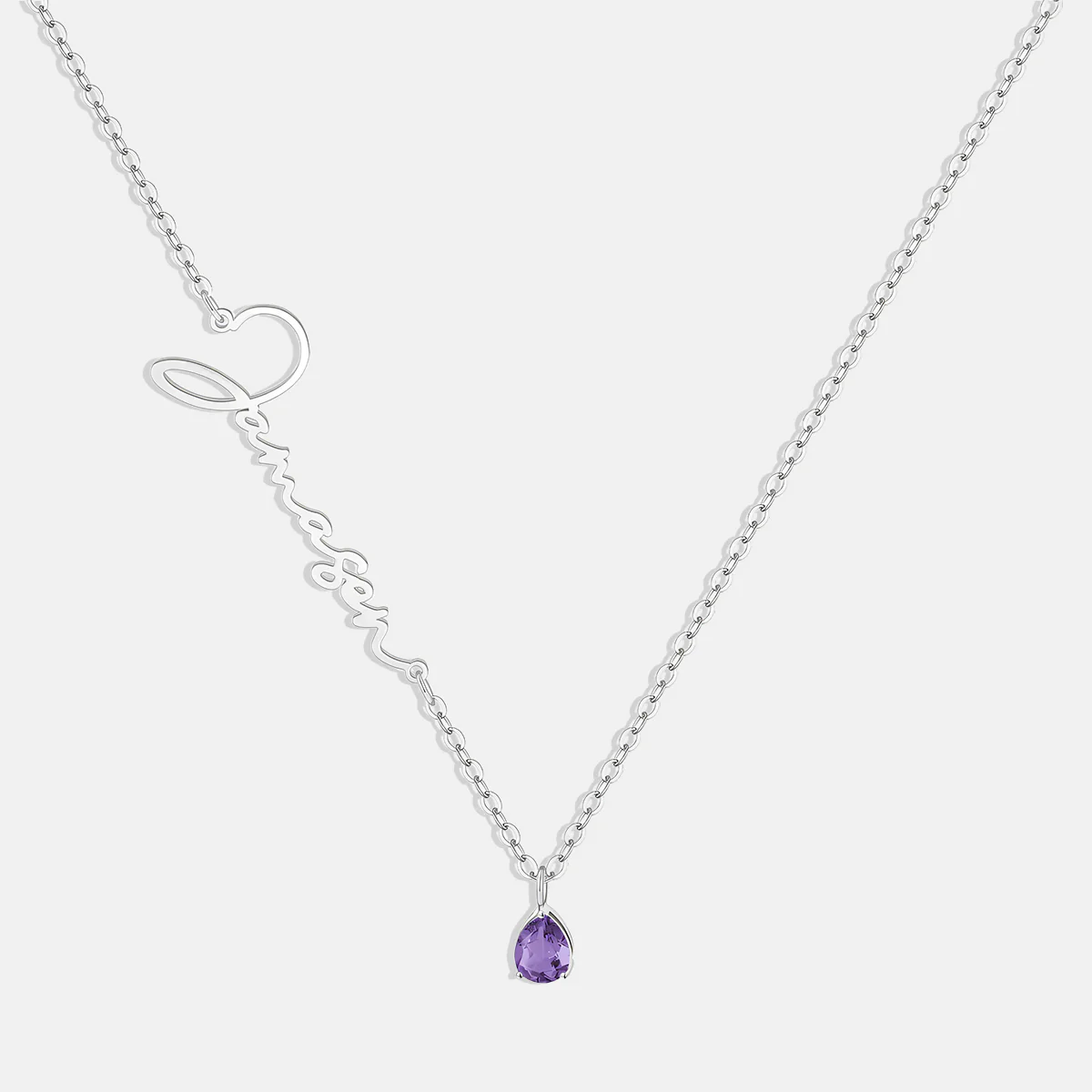 Handmade Birthstone Name Necklace