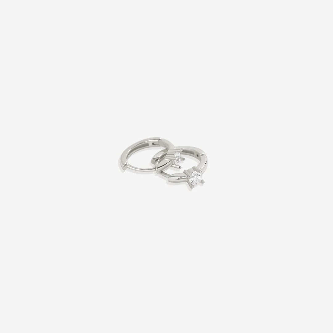 Dainty Single Stone Huggie Hoops
