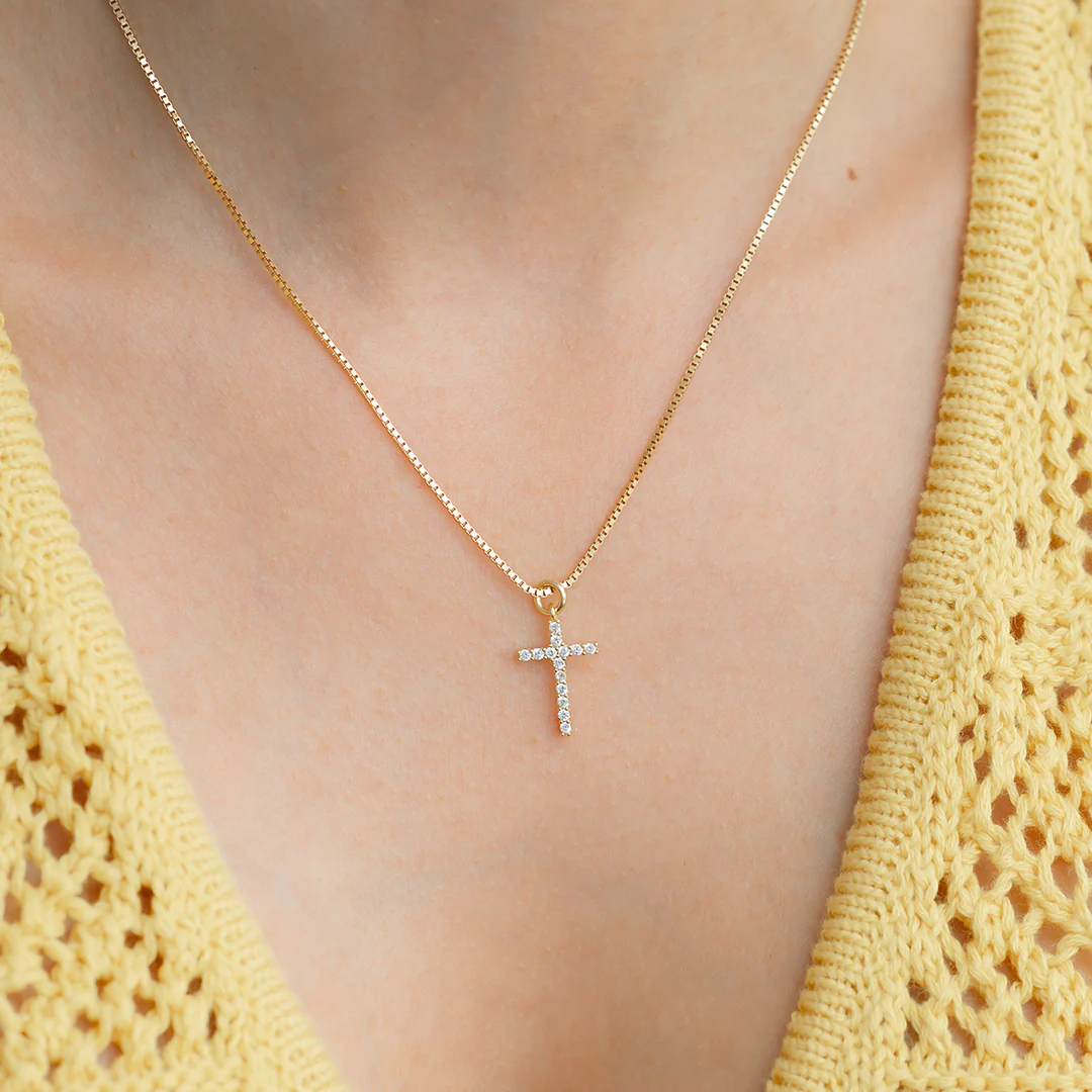 Pave Cross Necklace