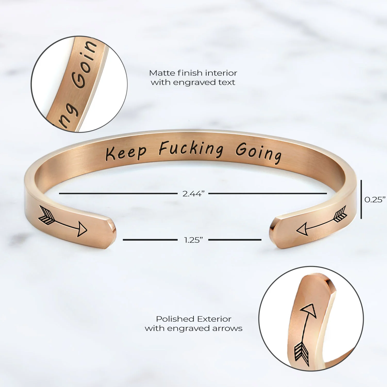 Keep Fucking Going Personalizable Cuff Bracelet