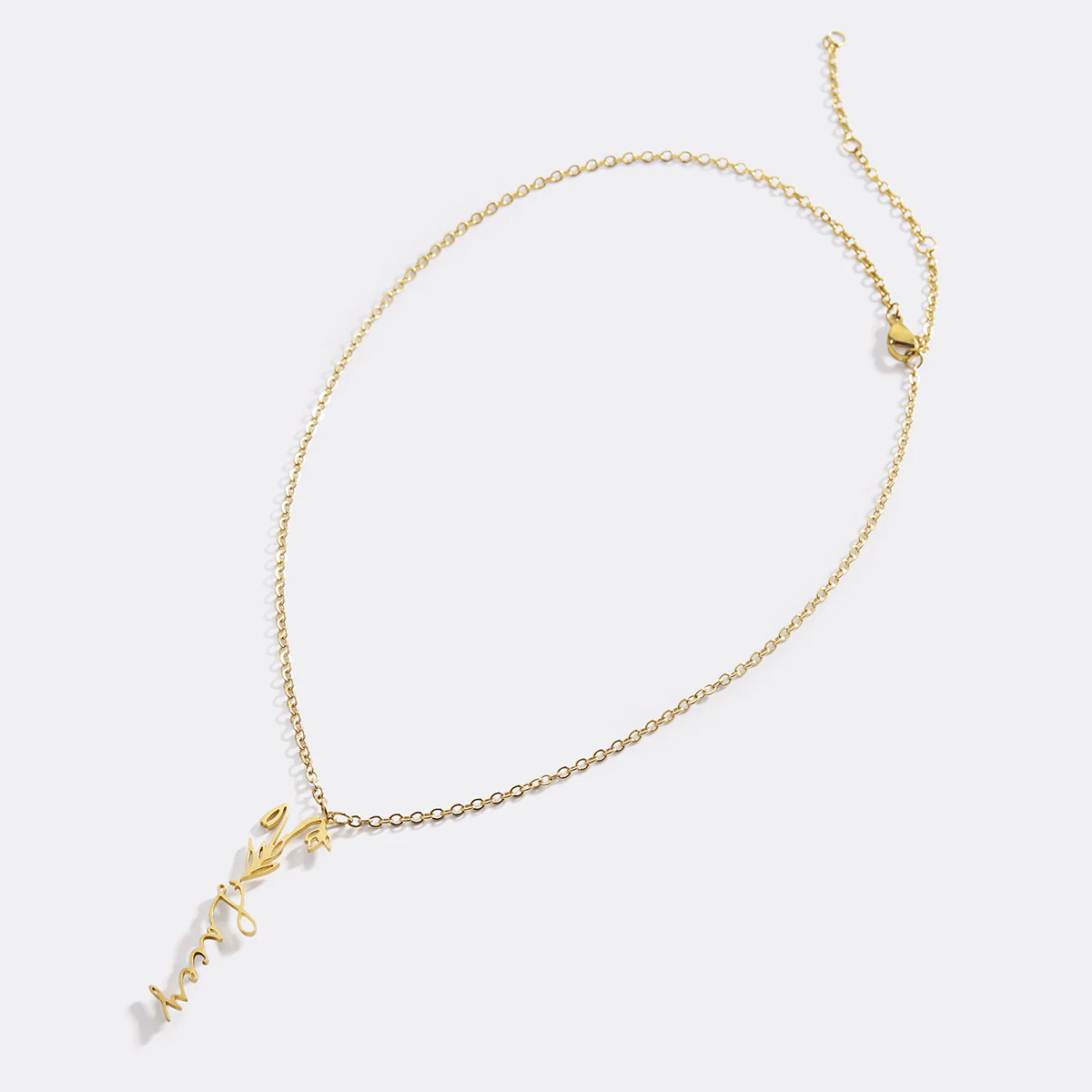 Birth Flower Name Necklace