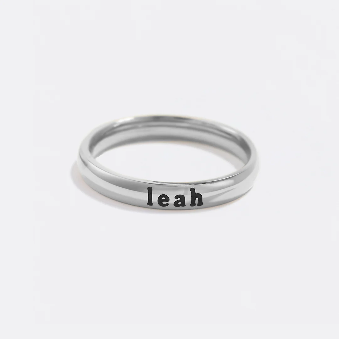 Tiny Stackable Name Ring
