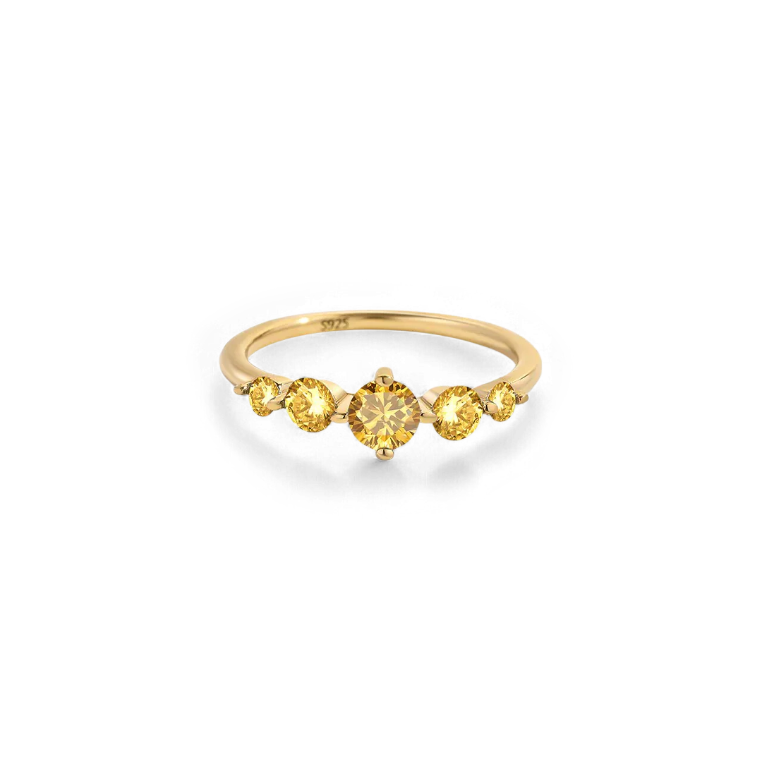 Five Stone Statement Birthstone Ring