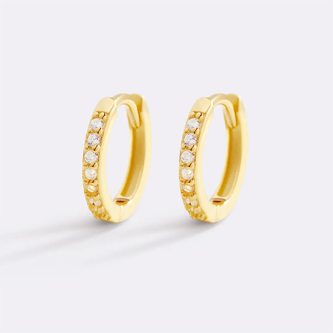Pave Huggie Hoop Earrings