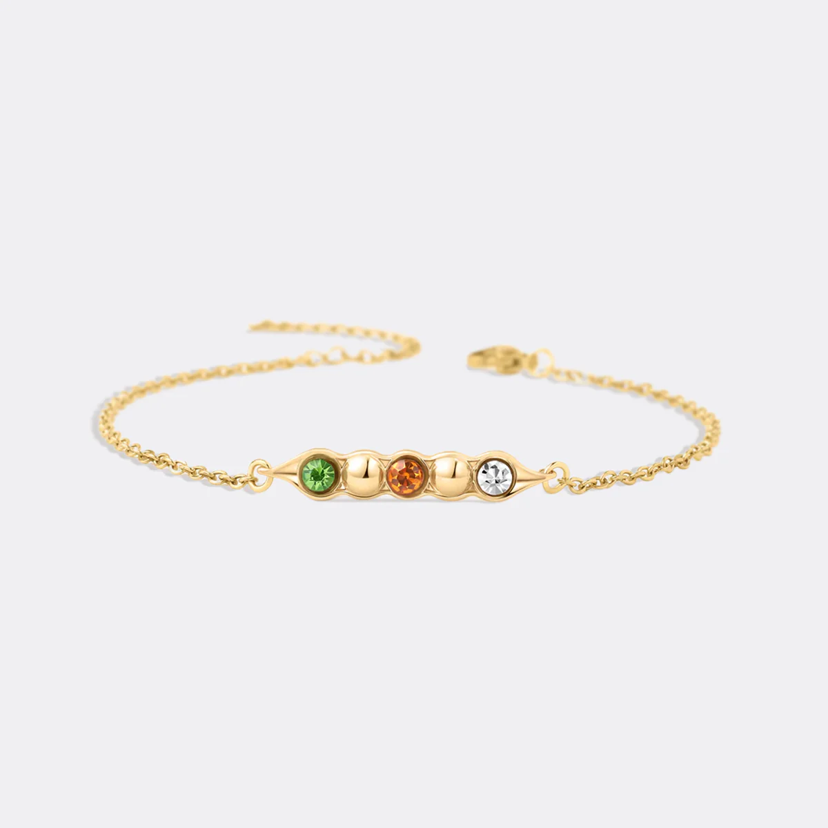 Peas in a Pod Birthstone Bracelet