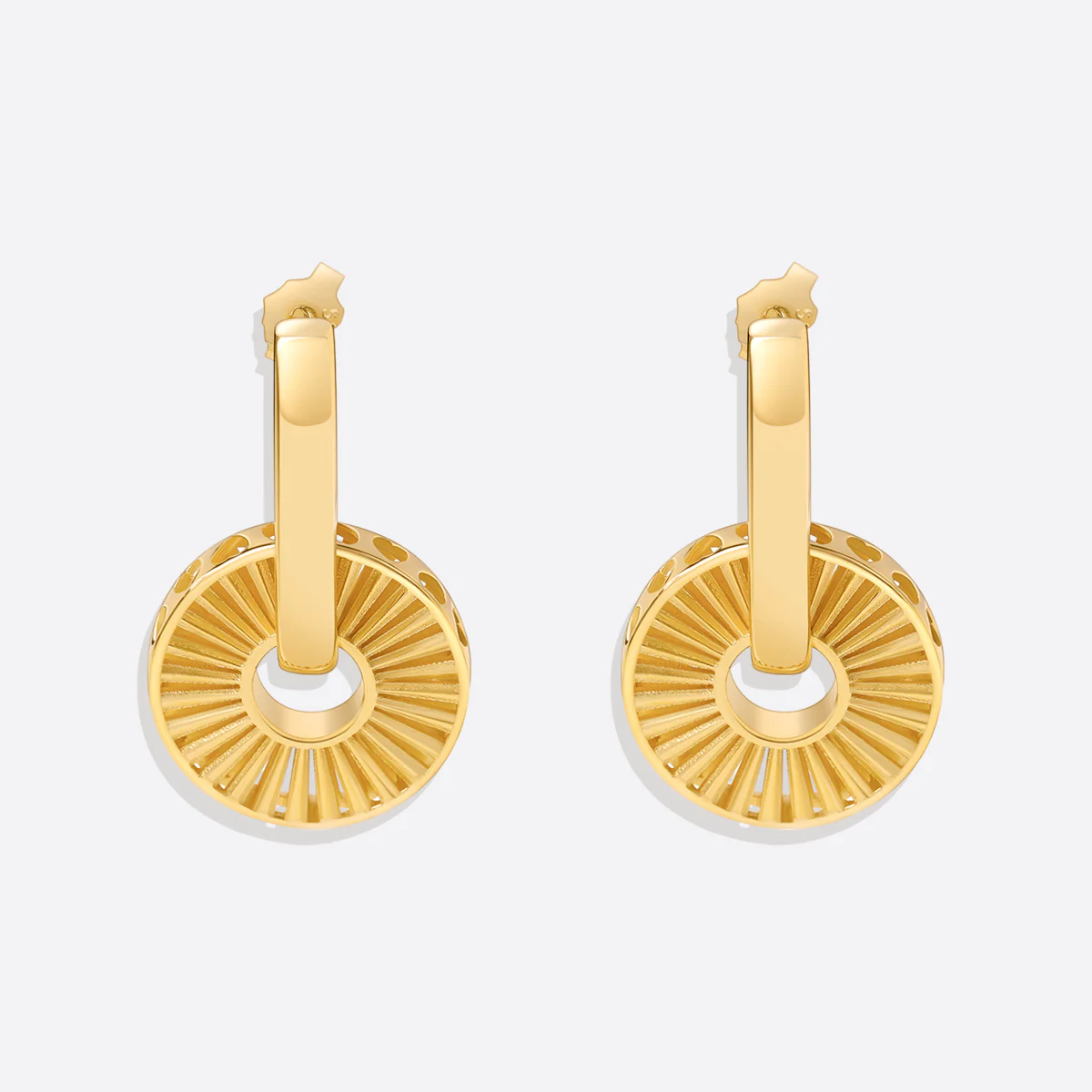 Gold Burst Drop Earrings