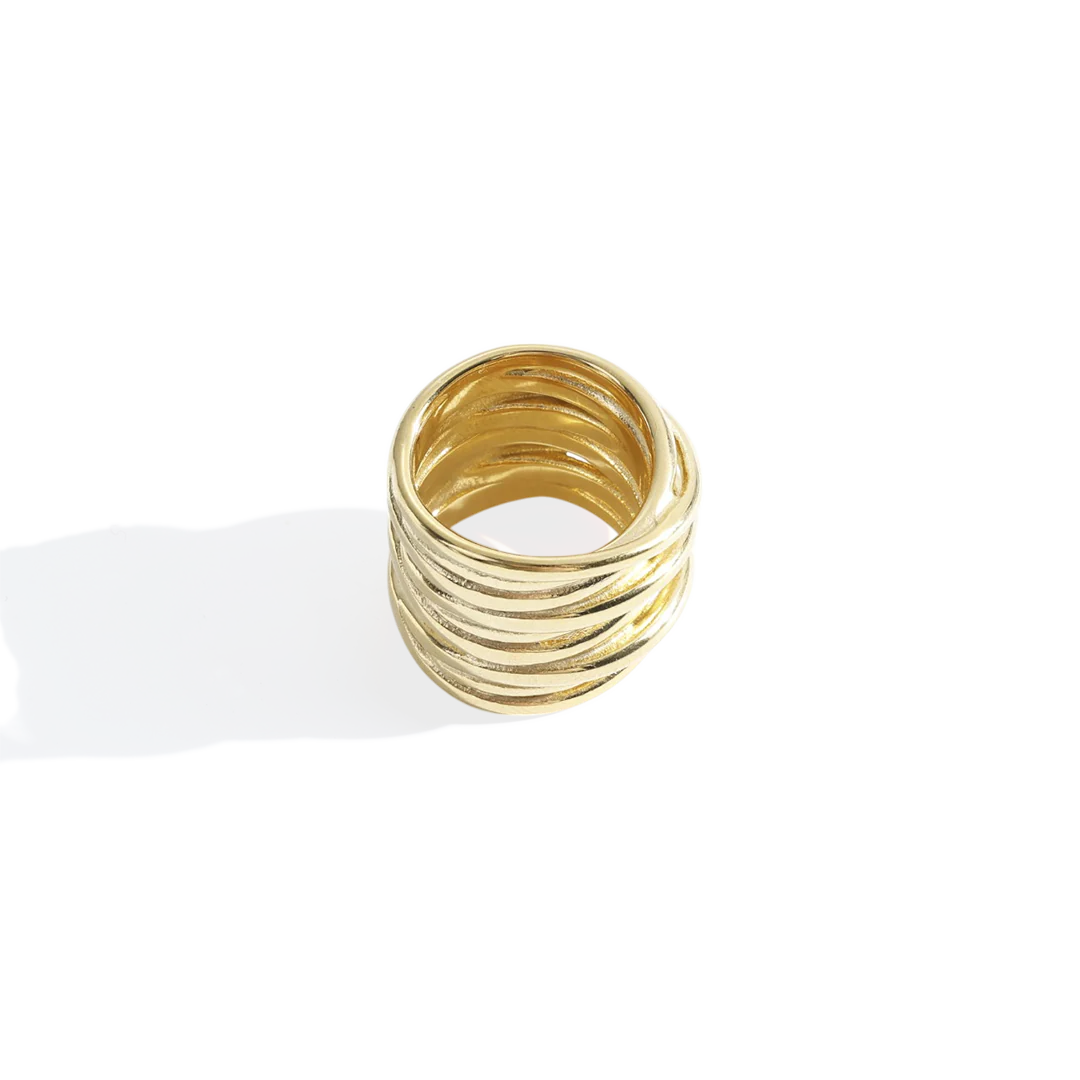 Statement Gold Coil Ring