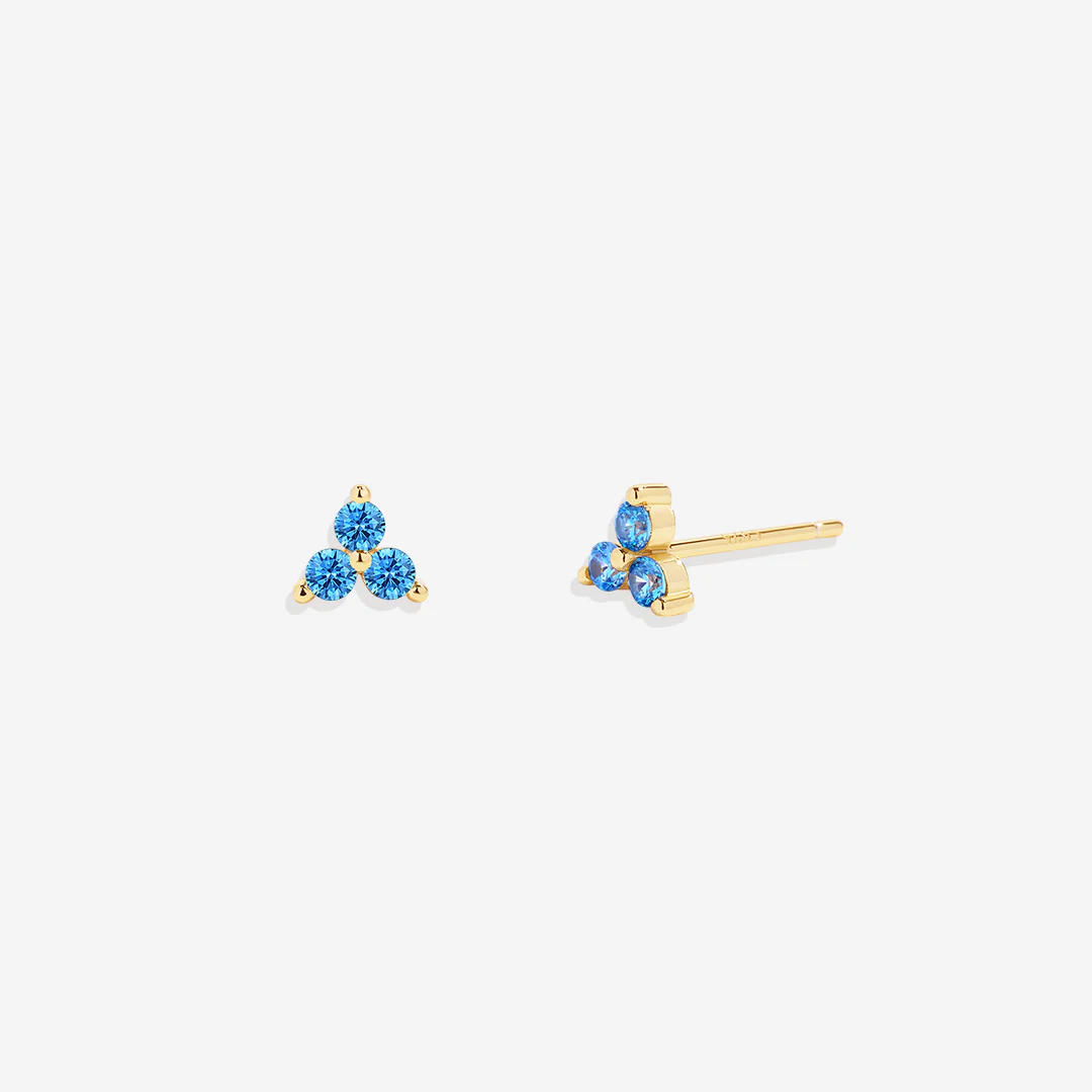 Trinity Birthstone Stud Earrings
