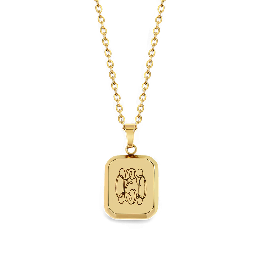 Monogram Portrait Pendant Necklace