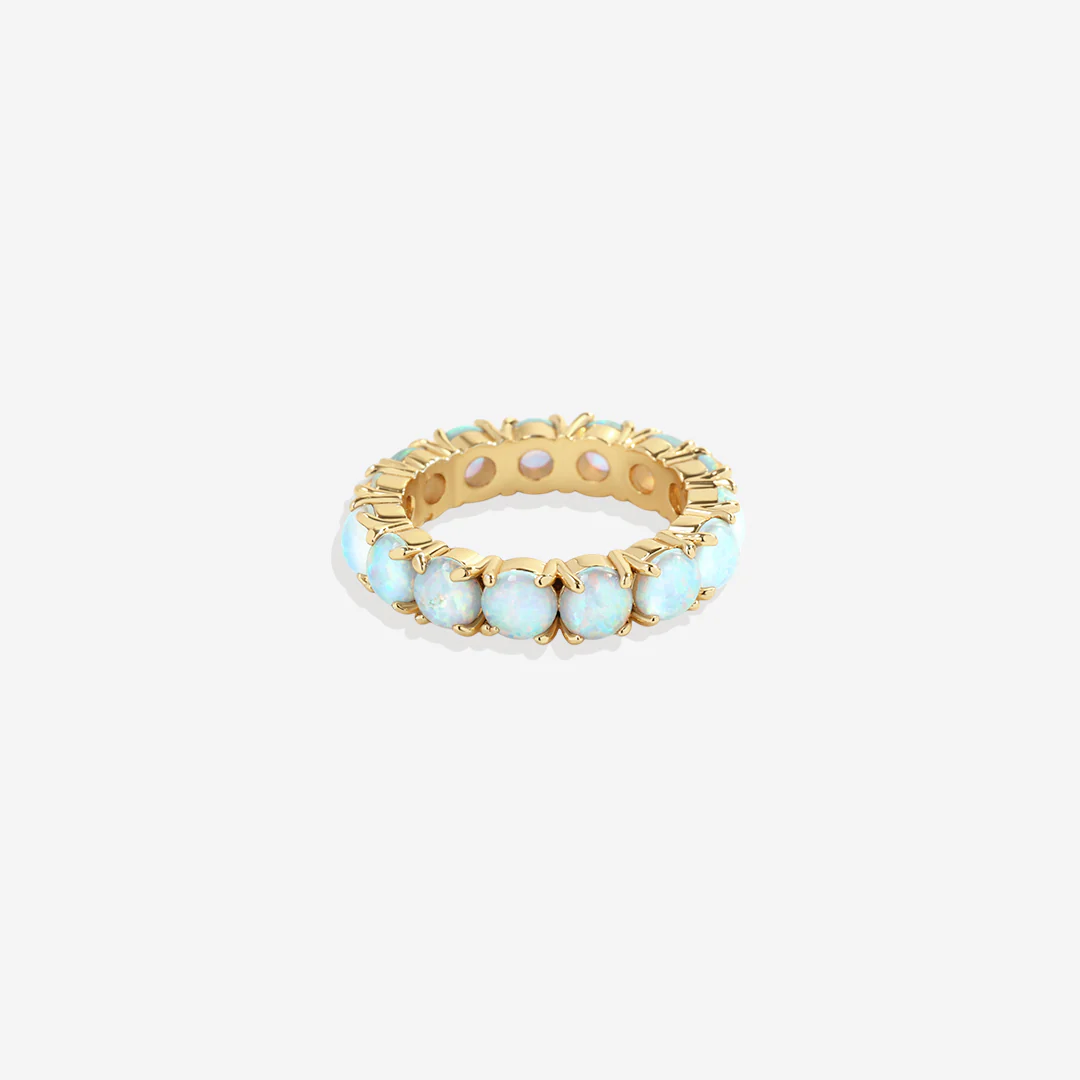 Blue Opal Eternity Ring