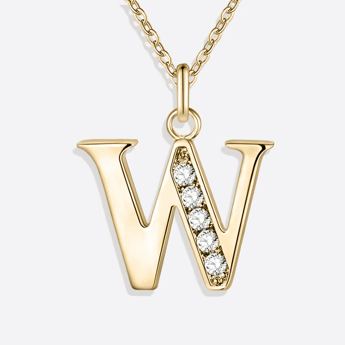 Crystal Accent Letter Satellite Necklace