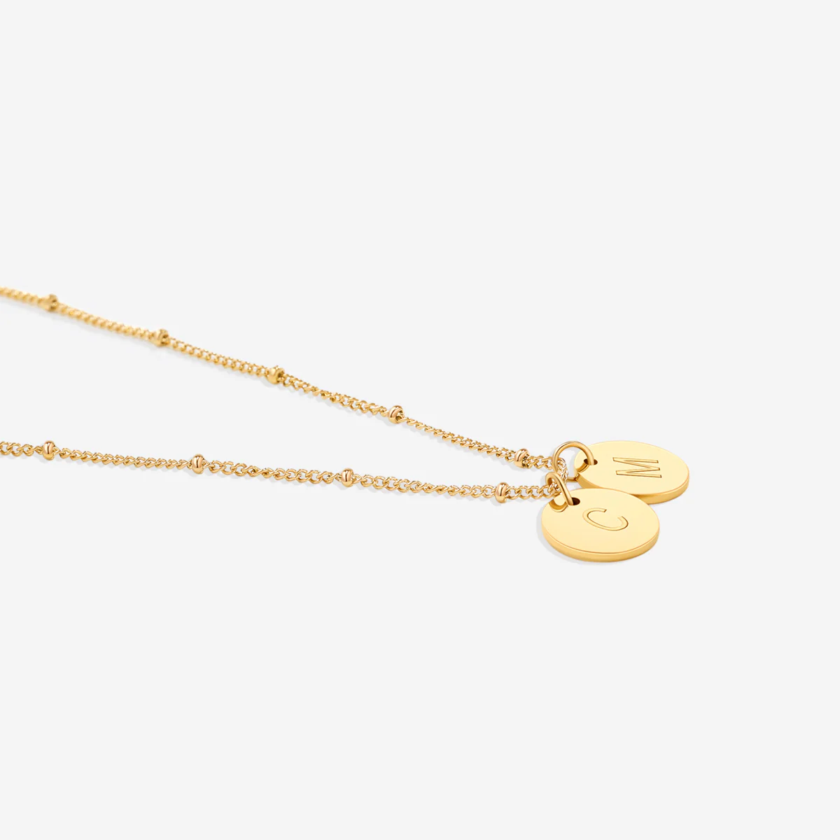 Dainty Disc Initial Necklace