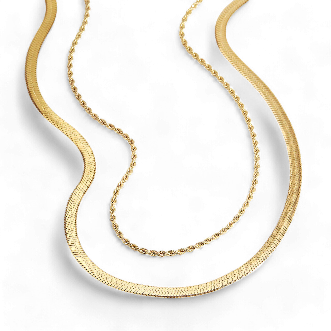 Herringbone & Rope Chain Set