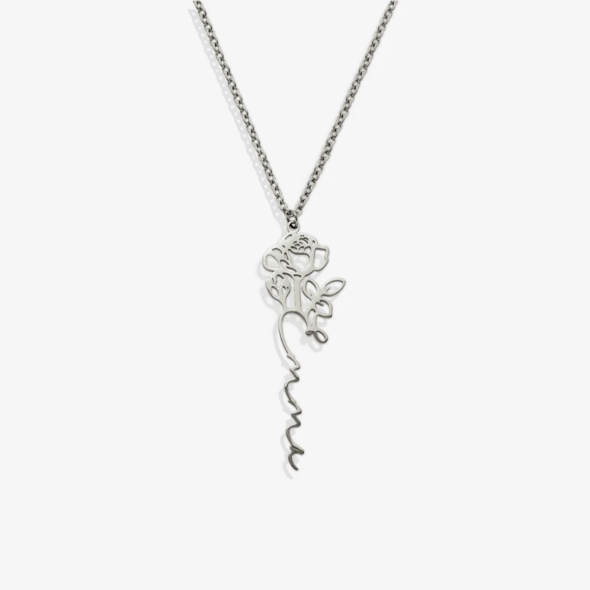 Birth Flower Name Necklace