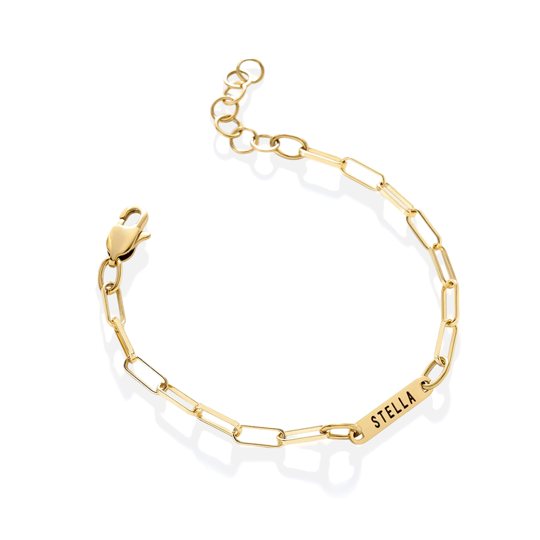 Personalized Paperclip Name Bracelet