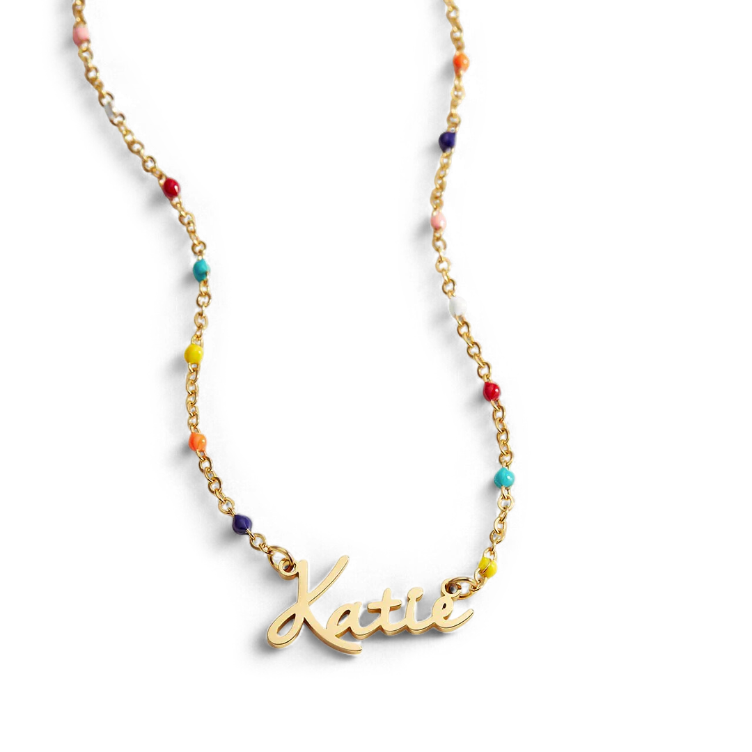 Colorful Beaded Fairy Name Necklace