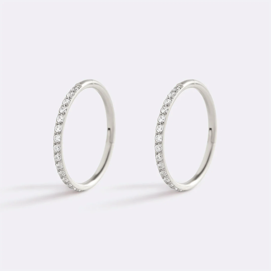 Eternity Crystal Cartilage Hoop Earrings | 16g
