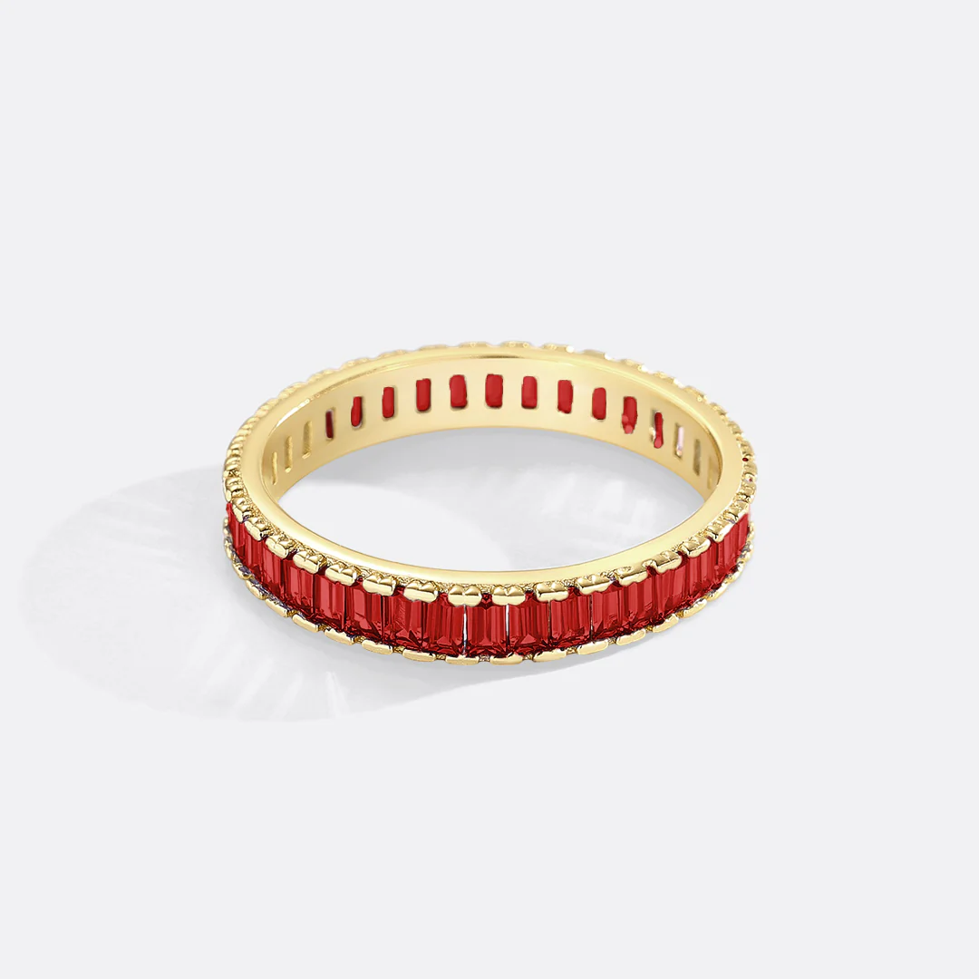 Baguette Birthstone Eternity Band