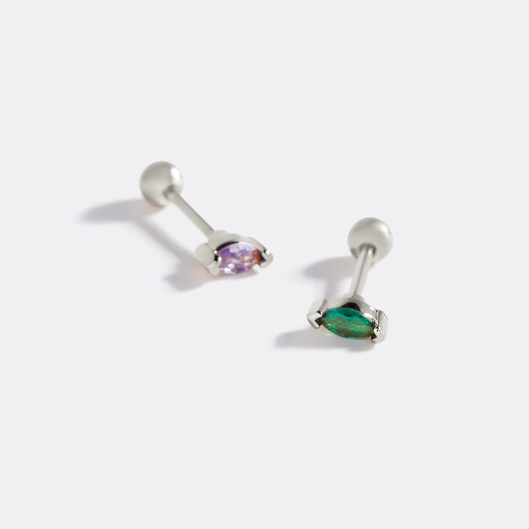 Marquis Gemstone Sleeper Stud Earrings