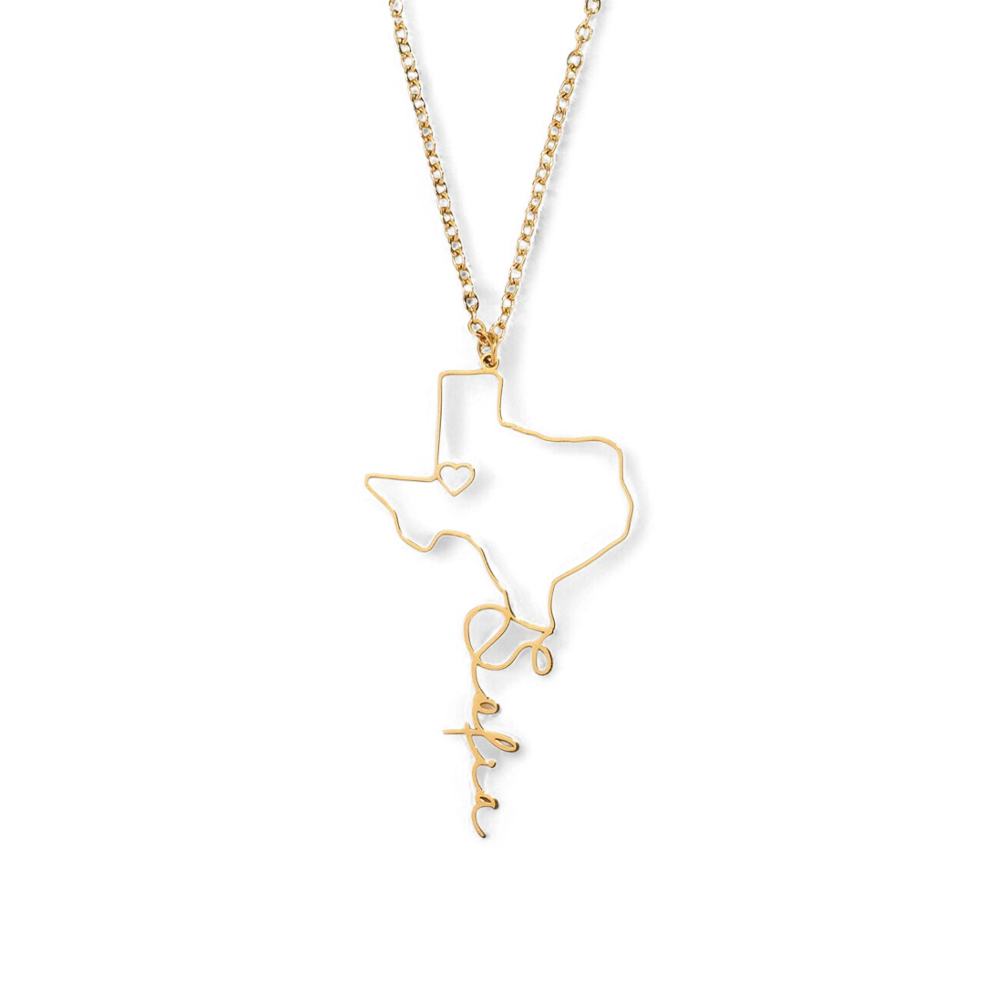 Home State Name Necklace