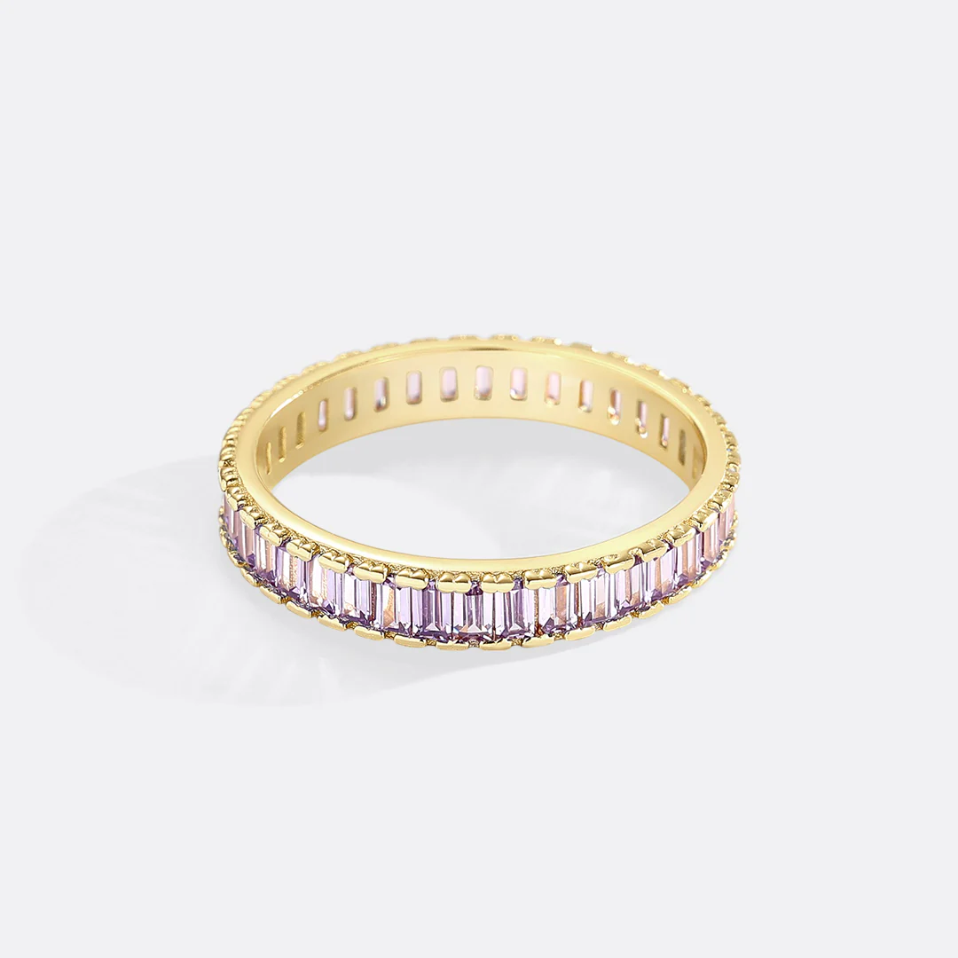 Baguette Birthstone Eternity Band