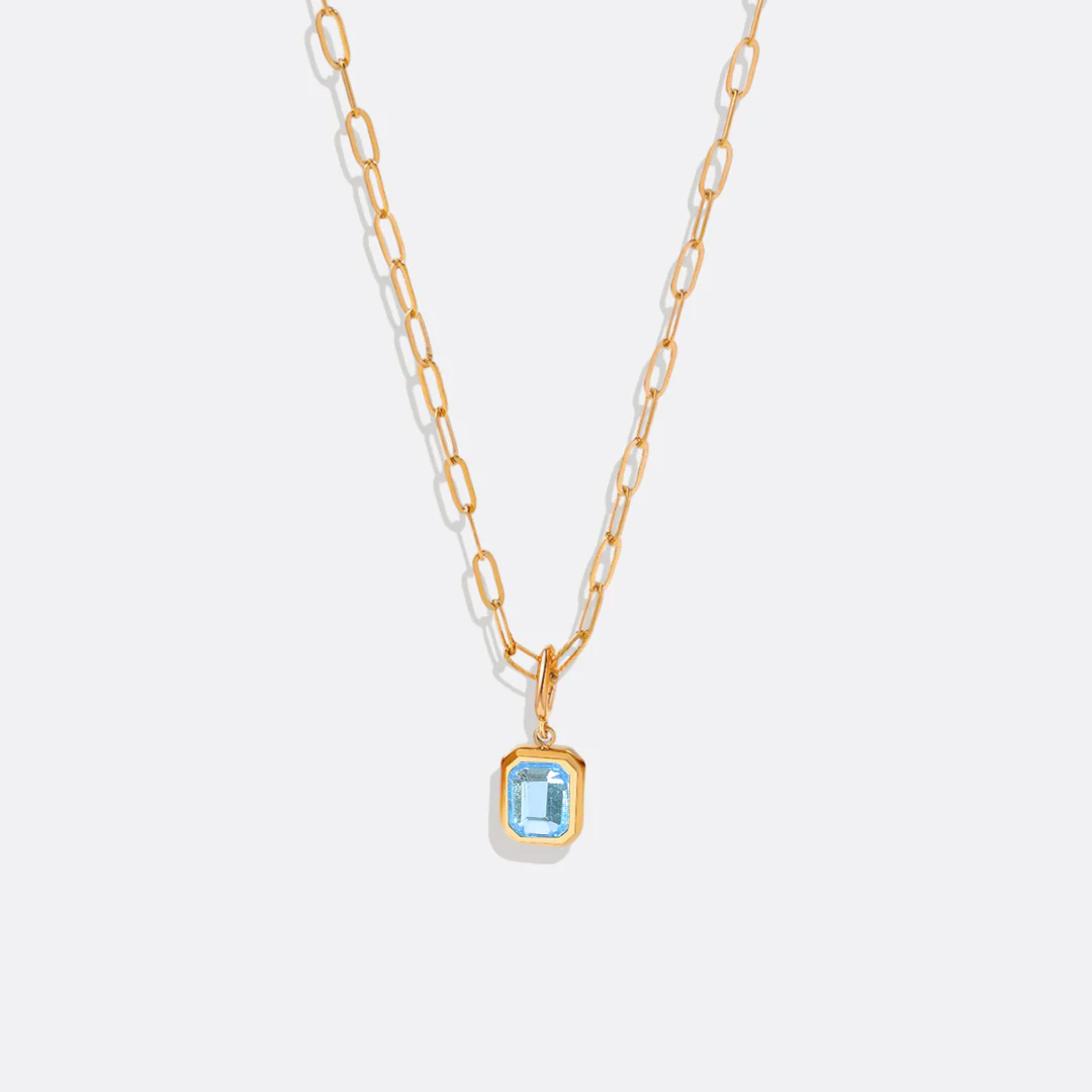 Baguette Birthstone Necklace