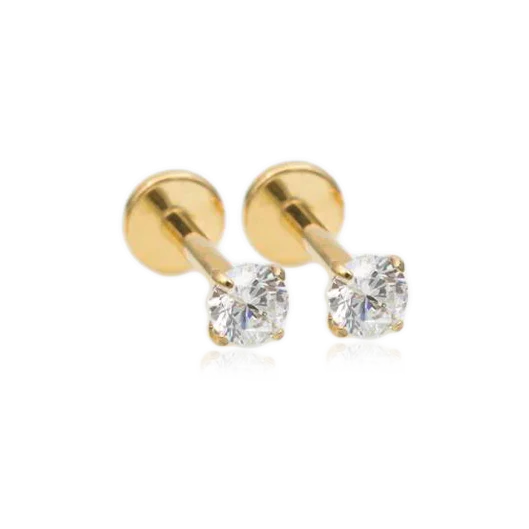 Crystal Sleeper Flatback Studs | 18g
