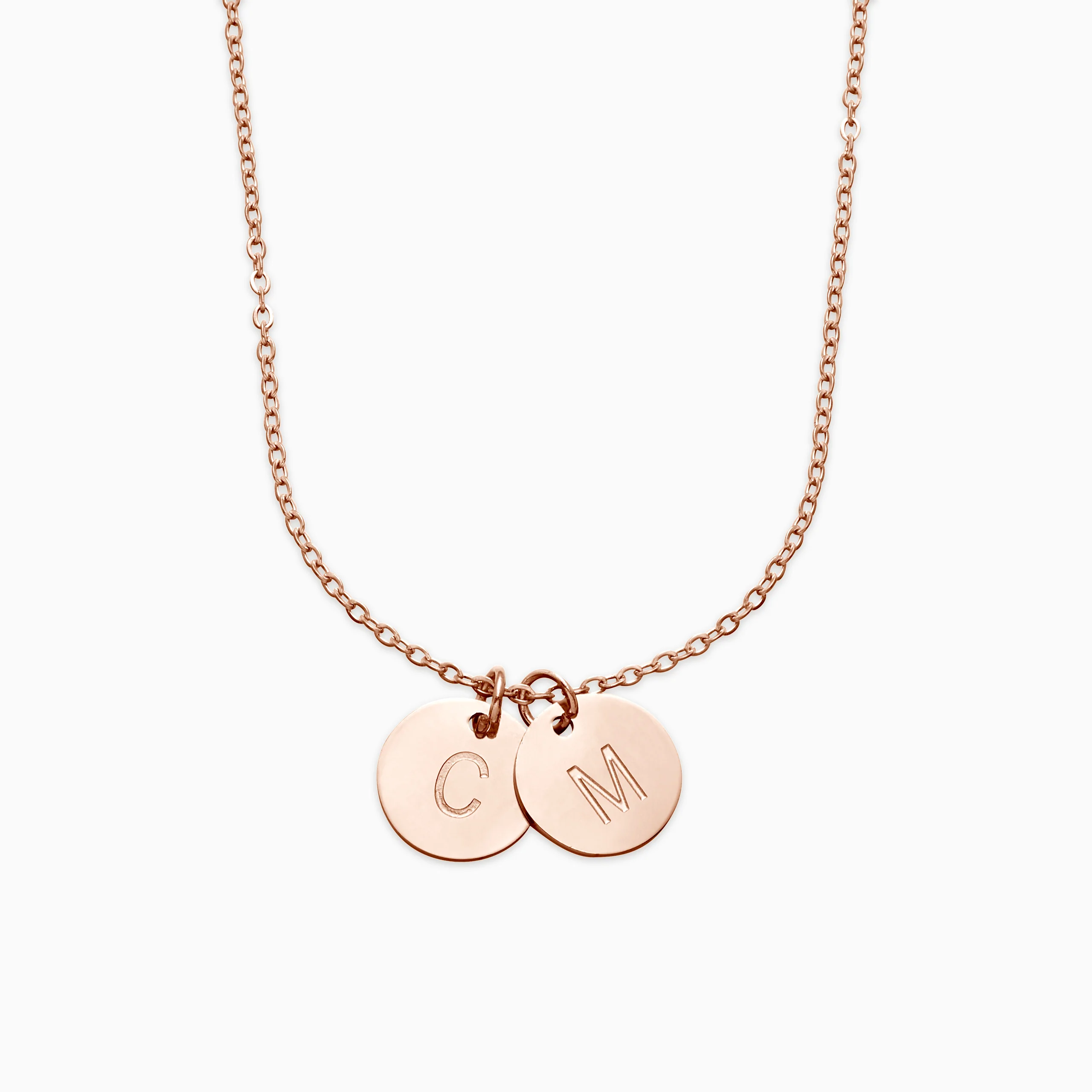 Dainty Disc Initial Necklace