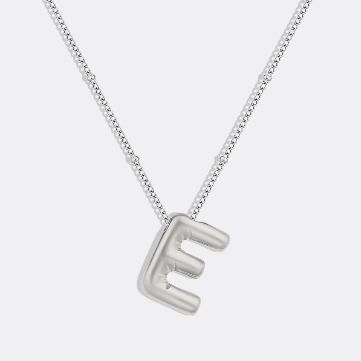 Balloon Initial Necklace with Satellite Chain