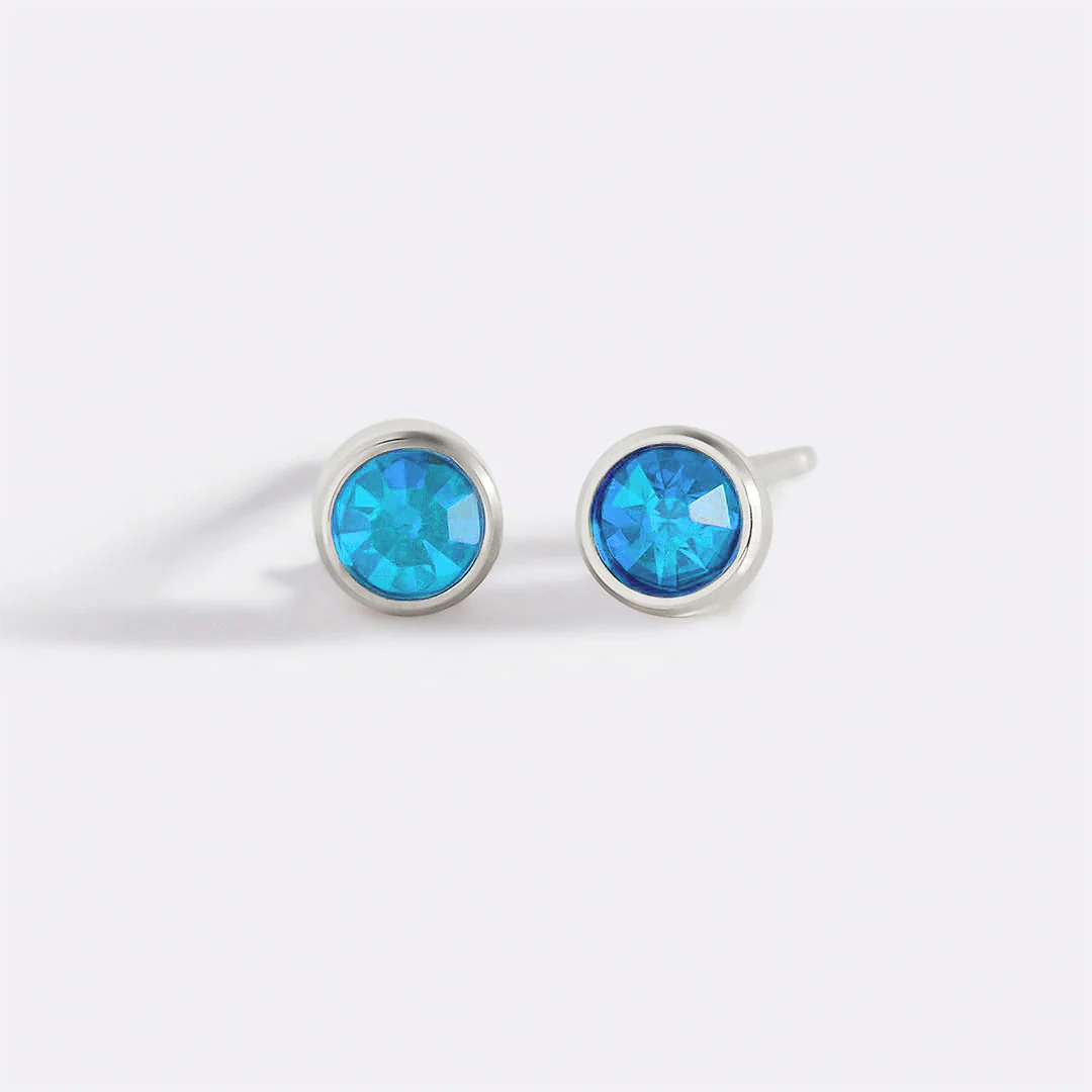 Birthstone Bezel Studs