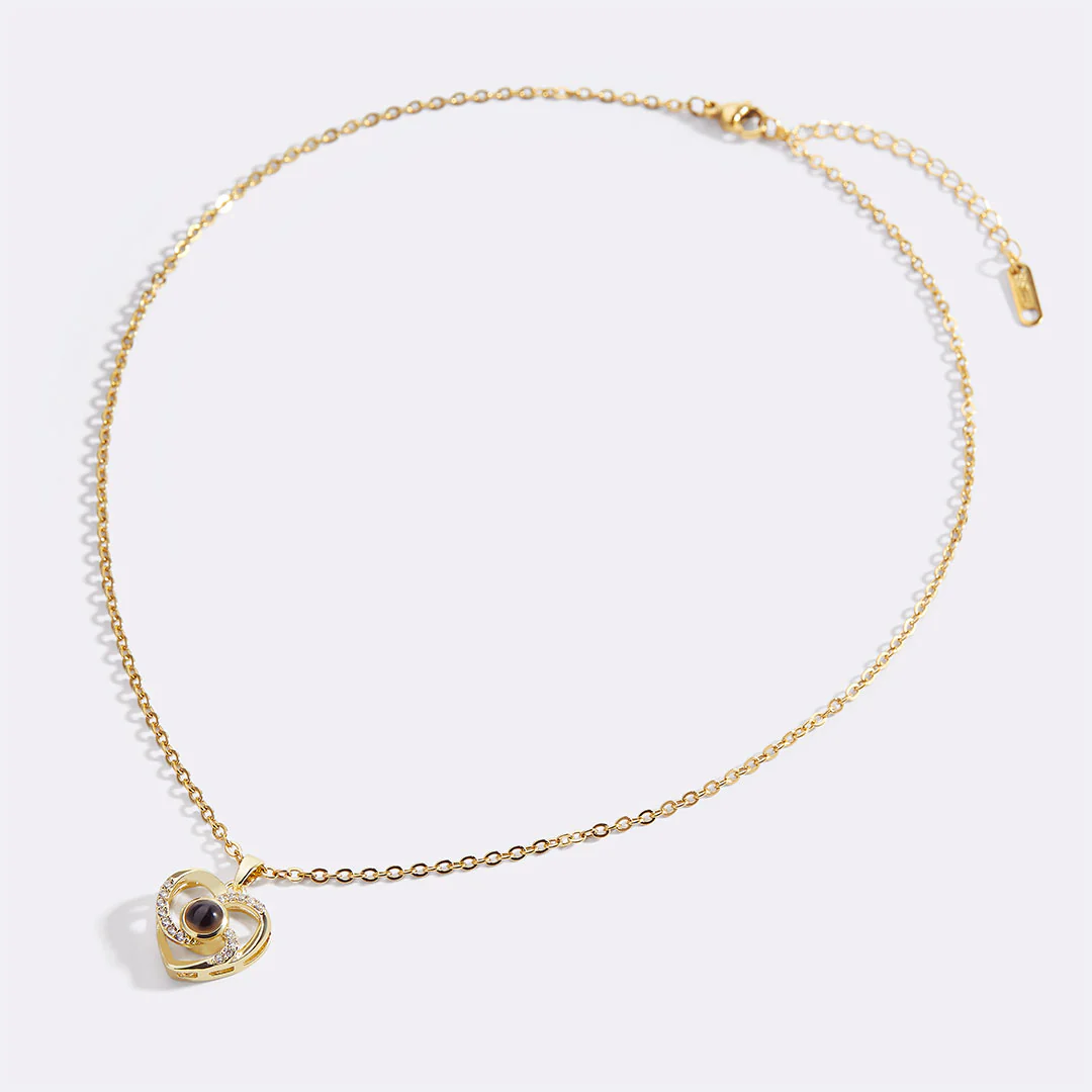 Center of My Heart Pave Photo Necklace