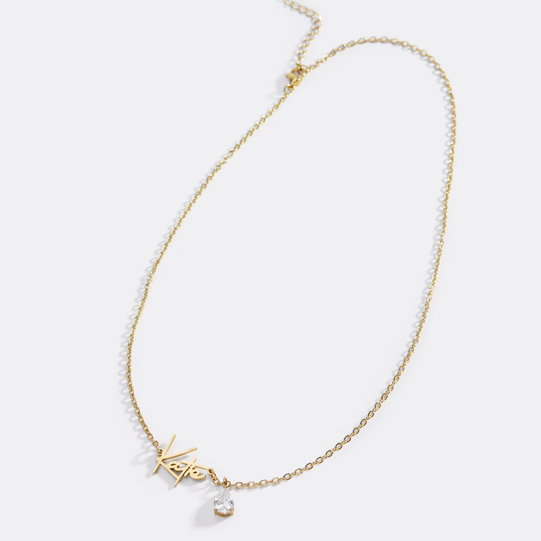 Handmade Birthstone Name Necklace