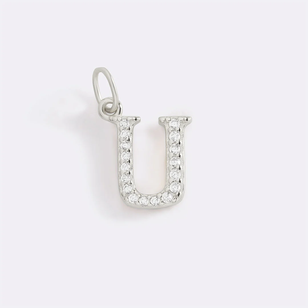 Dainty Pave Initial Charm