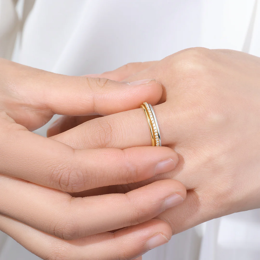 Gold and Silver Stacking Ring Set