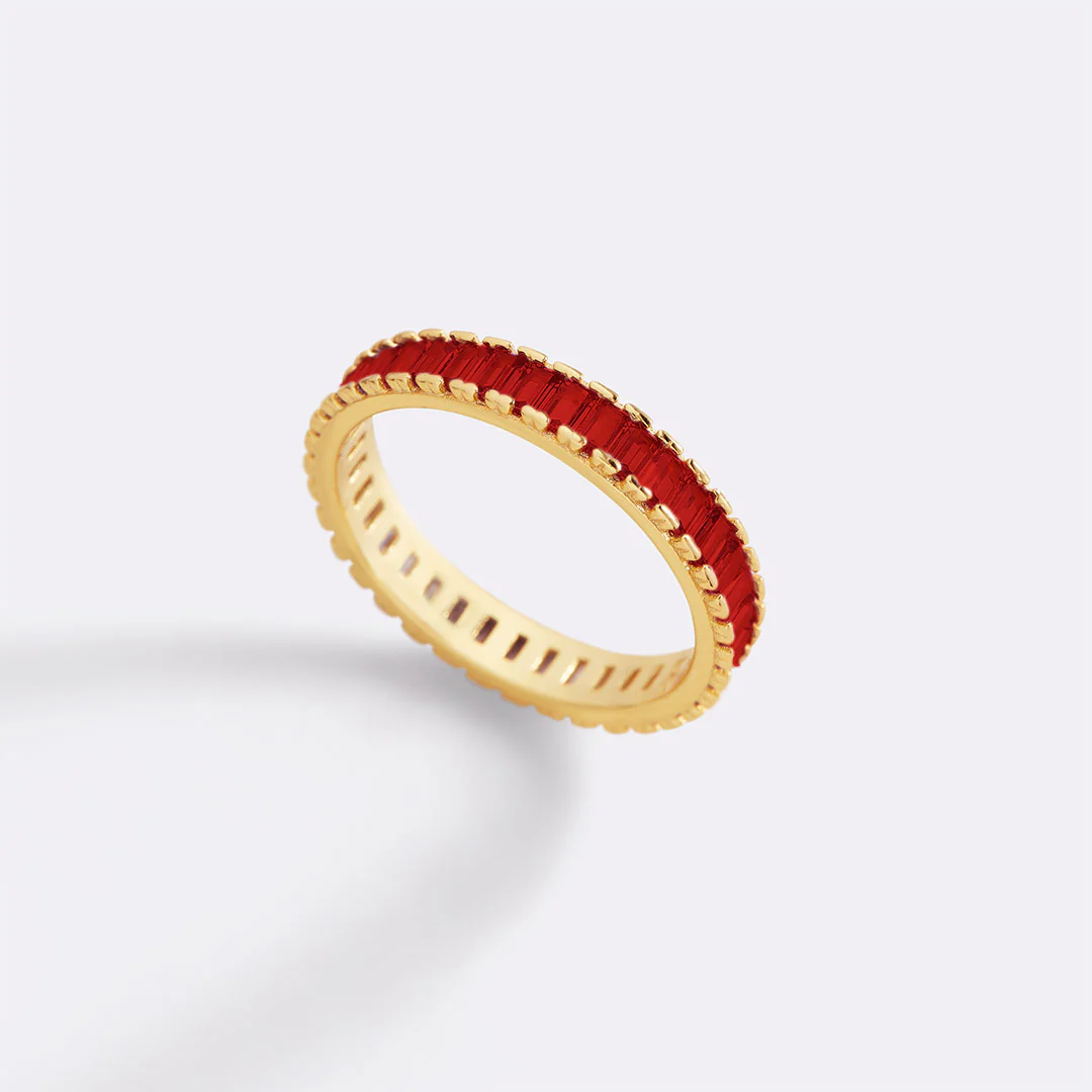 Baguette Birthstone Eternity Band