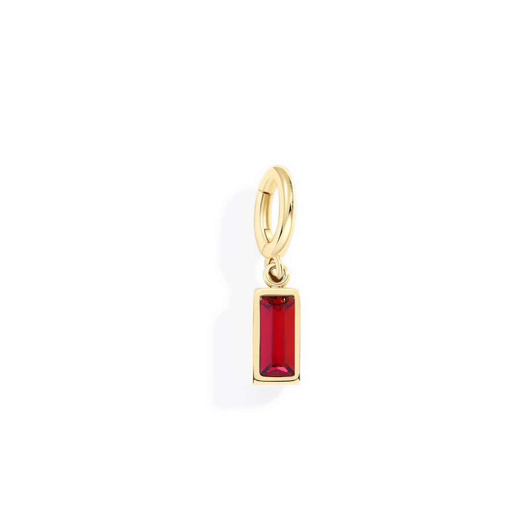 Dainty Baguette Birthstone Charm