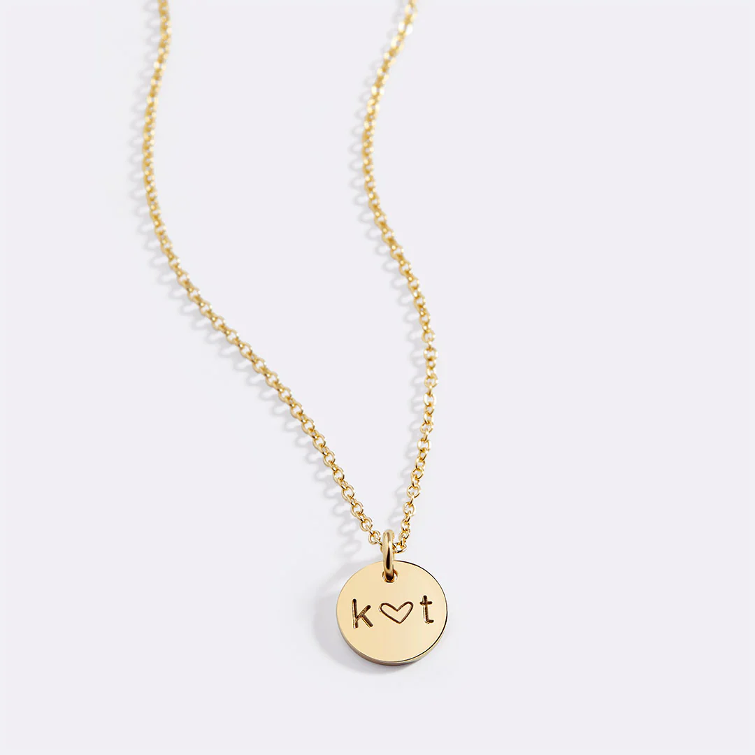 Love Disc Initial Necklace